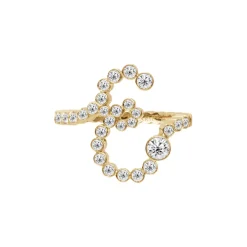 Bubble Diamond Initial Ring