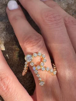 Bubble Lab Grown Diamond Initial Ring