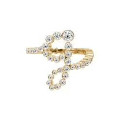 Bubble Lab Grown Diamond Initial Ring