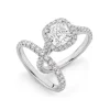 Cathedral Cushion Lab Grown Engagement Ring