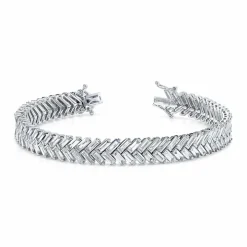 Chunky Baguette Diamond Chevron Bracelet