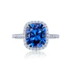 Courtney Cushion Blue Sapphire Halo Engagement Ring