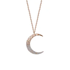 Crescent Moon Diamond Necklace