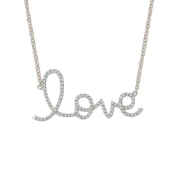 Cursive Love Diamond Necklace