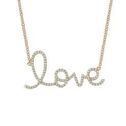 Cursive Love Diamond Necklace