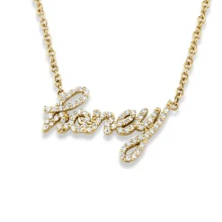Cursive Pavé Diamond Name Necklace