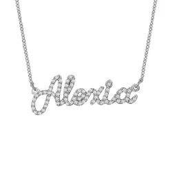 Cursive Pavé Diamond Name Necklace