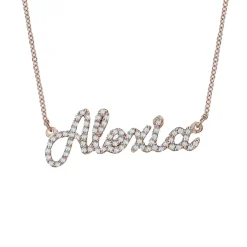 Cursive Pavé Diamond Name Necklace