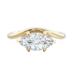 Curved Odyssey Marquise Cut Diamond Engagement Ring