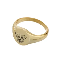 Custom Pet Face Signet Ring