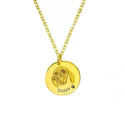 Custom Pet Portrait Disc Necklace