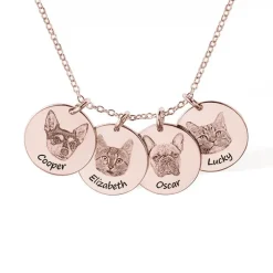 Custom Pet Portrait Disc Necklace