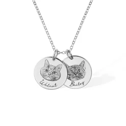 Custom Pet Portrait Disc Necklace