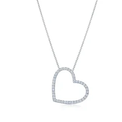 Dangling Diamond Heart Pendant