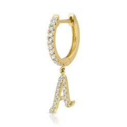 Dangling Diamond Initial Earring