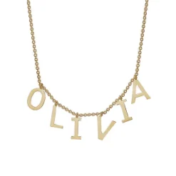 Dangling Solid Gold Name Necklace