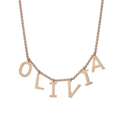 Dangling Solid Gold Name Necklace