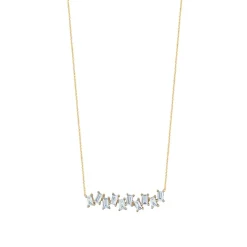Diamond Baguette Jagged Necklace