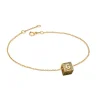 Diamond Block Charm Initial Bracelet