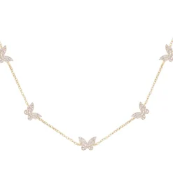 5 Diamond Butterfly Necklace
