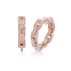 Diamond Chain Link Huggies