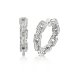 Diamond Chain Link Huggies