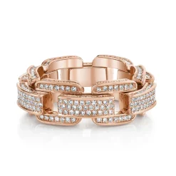 Diamond Chain Link Ring