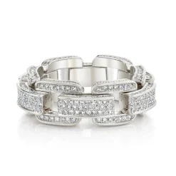 Diamond Chain Link Ring
