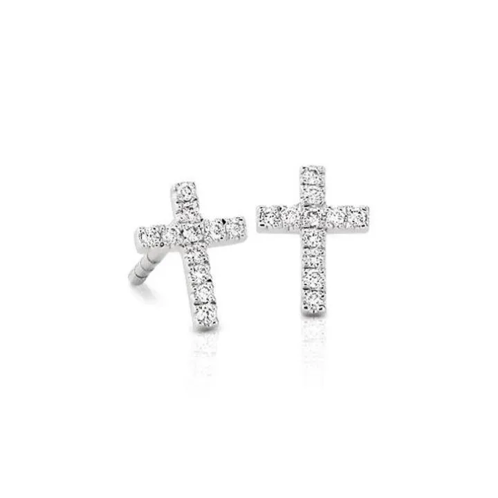 Diamond Cross Earrings