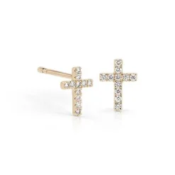 Diamond Cross Earrings
