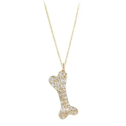 Diamond Encrusted Dog Bone Pendant
