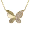 Diamond Fluted Butterfly Necklace