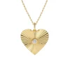 Diamond Fluted Heart Necklace