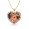 Diamond Heart Shaped Memorial Photo Necklace