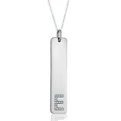 Diamond Initial Bar Pendant