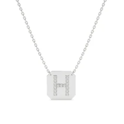 Diamond Initial Disc Necklace