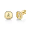 Diamond Initial Nameplate Earrings