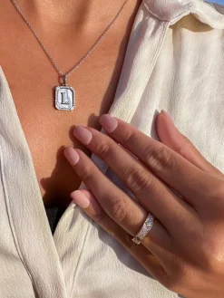 Diamond Initial Nameplate Necklace