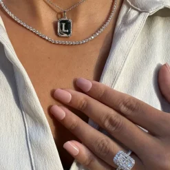 Diamond Initial Nameplate Necklace