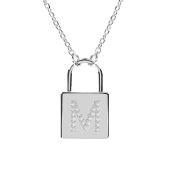 Diamond Initial Padlock Necklace