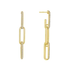 Diamond Link Drop Earrings