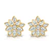 Diamond Lotus Flower Earrings