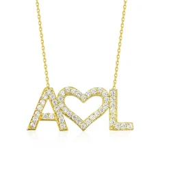 Diamond Multi Initial Heart Necklace
