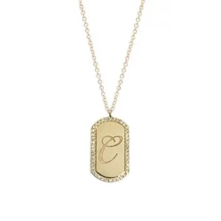 Diamond Nameplate with Scripted Initial