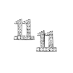 Diamond Number Stud Earrings