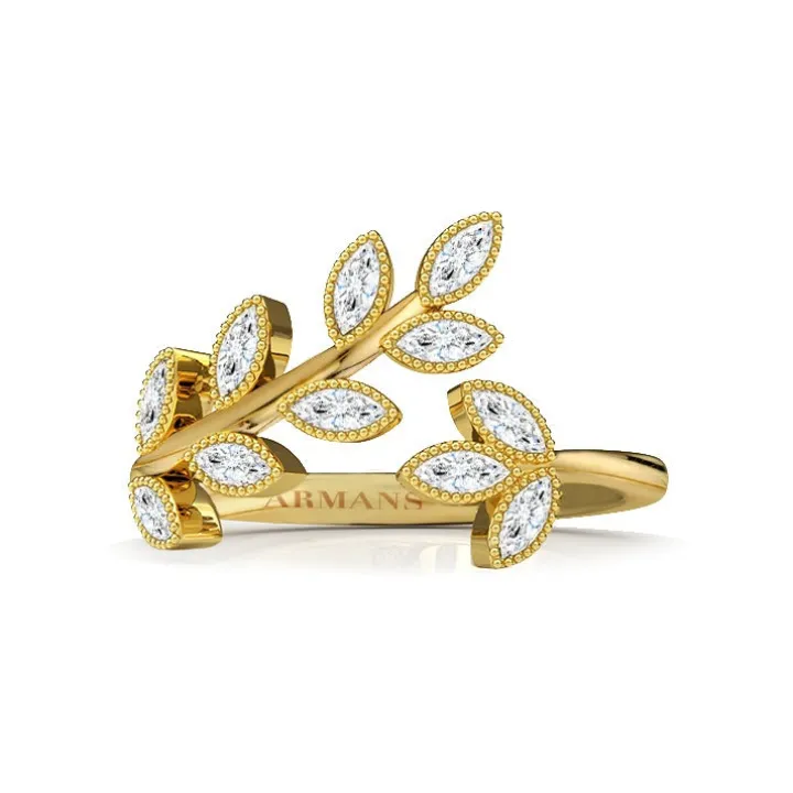 Diamond Olive Leaf Ring