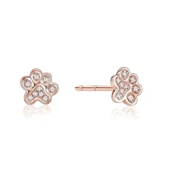 Diamond Paw Print Stud