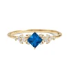 Diamond Petal Blue Sapphire Ring