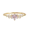 Diamond Petal Pale Pink Sapphire Ring