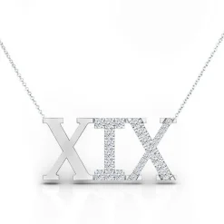 Diamond Roman Numeral Necklace